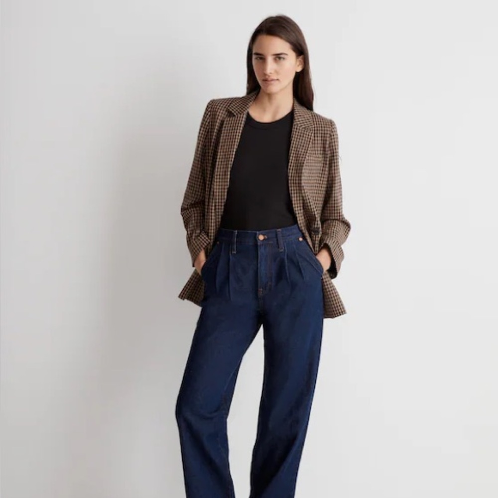 Madewell Caldwell Double-Breasted Blazer in Lyden Plaid - Picture 3 of 5
